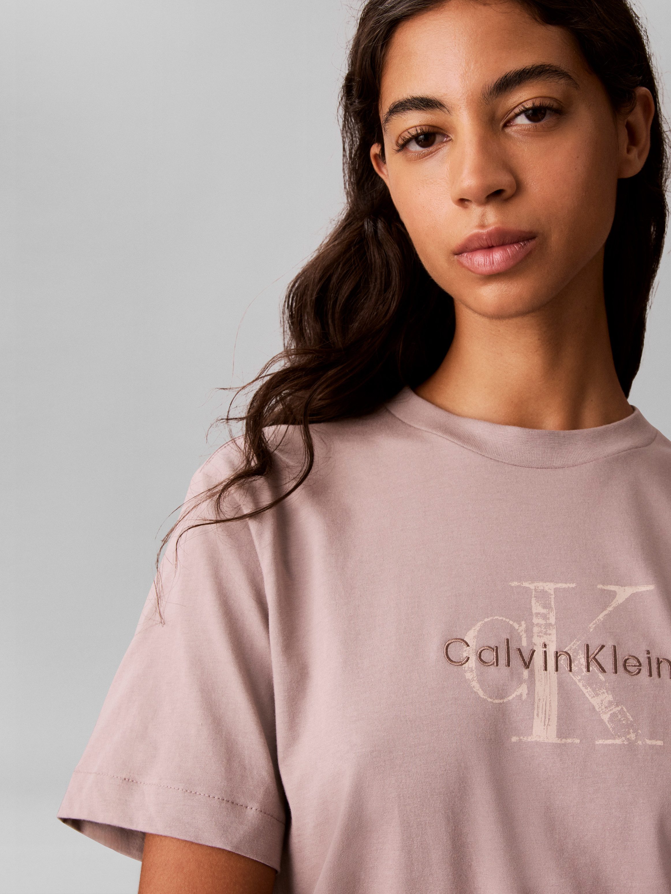 Calvin Klein Jeans T-Shirt BOXY HAND DRAWN MONOLOGO TEE Regular fit, Logoschriftzug – Bild 2 von 5