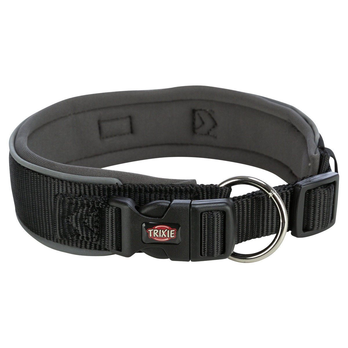 TRIXIE Hunde-Halsband Premium Halsband, extra breit, schwarz/grafit