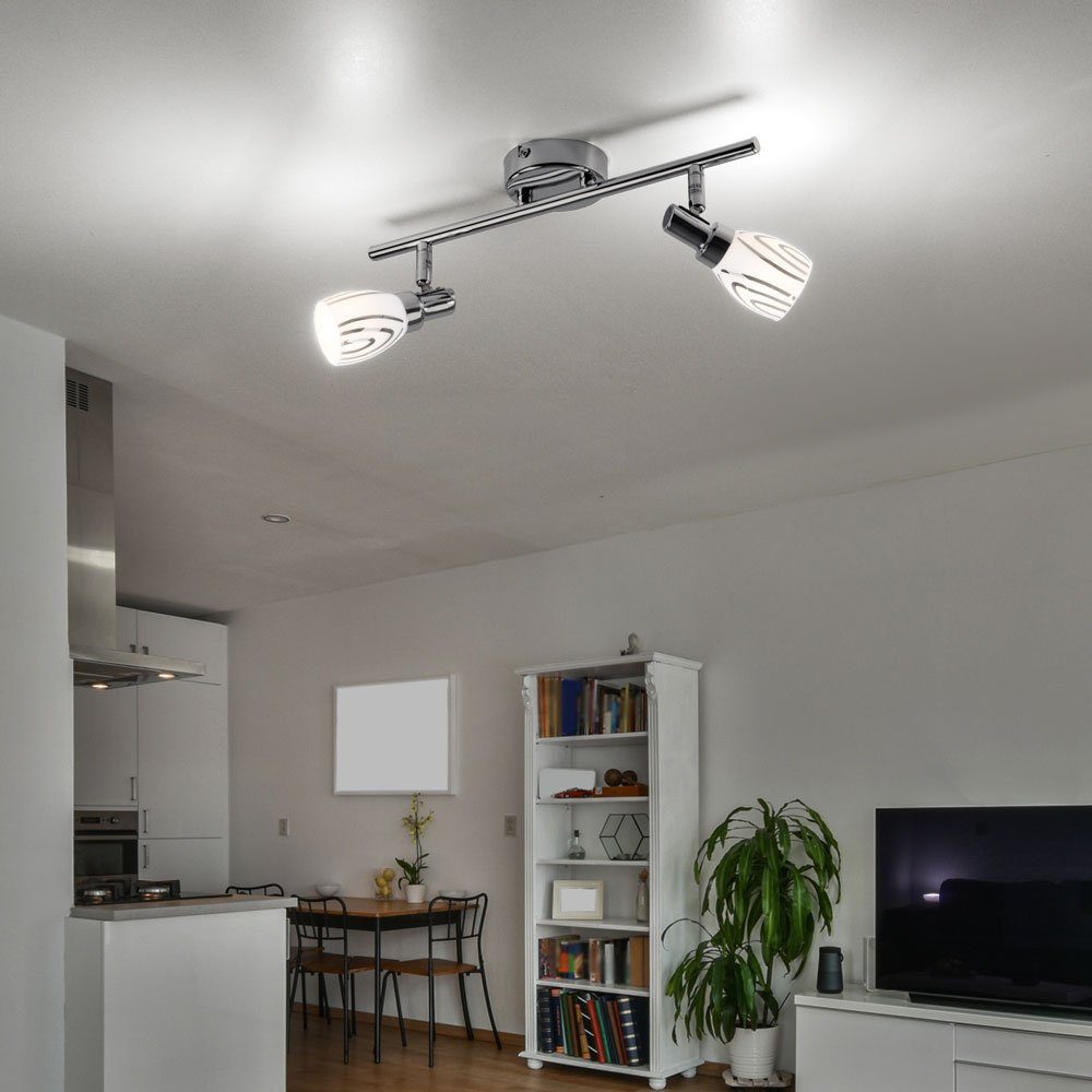 Globo LED inklusive, Leuchtmittel nicht Deckenleuchte Deckenleuchte, schwenkbar 2 Flammig Deckenstrahler Wohnzimmerleuchte