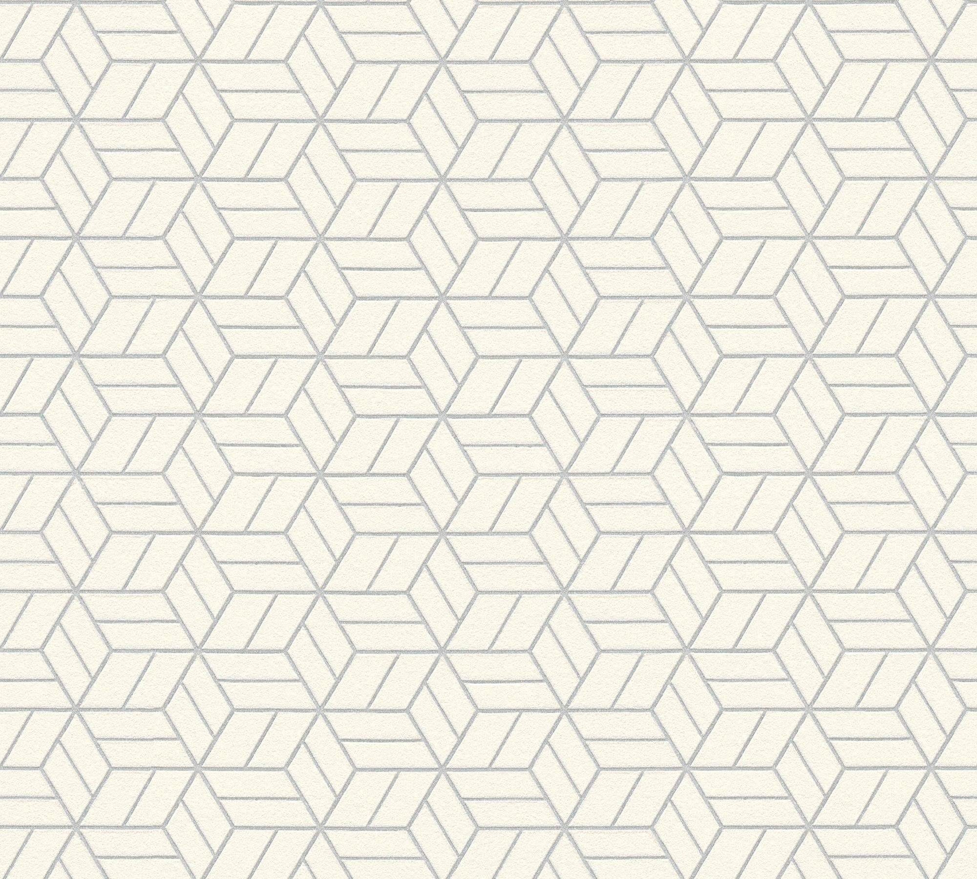 living walls Vliestapete Metropolitan Stories Lizzy London, strukturiert, 3D-Optik, geometrisch, grafisch, Grafik Tapete Geometrisch Metallic Tapeten Wohnzimmer Schlafzimmer