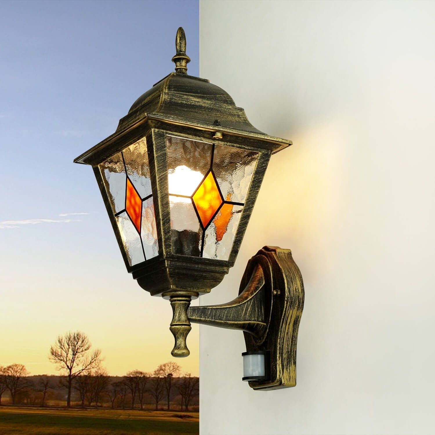 Außenwandlampe ohne Lampe Bewegungsmelder Licht-Erlebnisse Außen-Wandleuchte SALZBURG, mit Leuchtmittel,