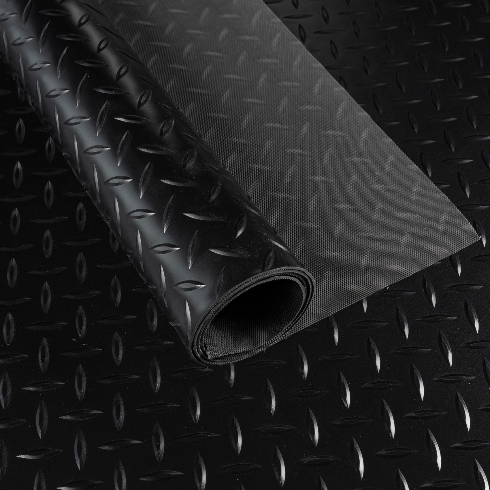 ANRO Vinylboden DIONIS 1,5 mm wasserabweisend für Garage/Werkstatt PVC-Bodenbelag, Feuchtigkeitsbarriere, feine Optik, langlebig, Einzelstück, eine Rolle Bodenbelag, Isolierend und wasserbeständig Größe: 100x100cm Uni Schwarz