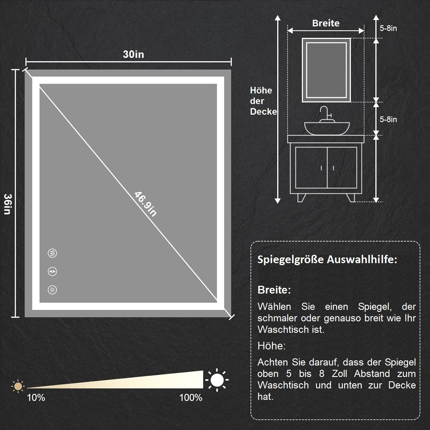 YOLEO Badspiegel LED-Spiegel für Badezimmer mit günstig online kaufen