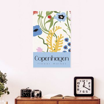 Posterlounge Poster Pineapple Licensing, Flower Market Copenhagen II, Vintage Grafikdesign