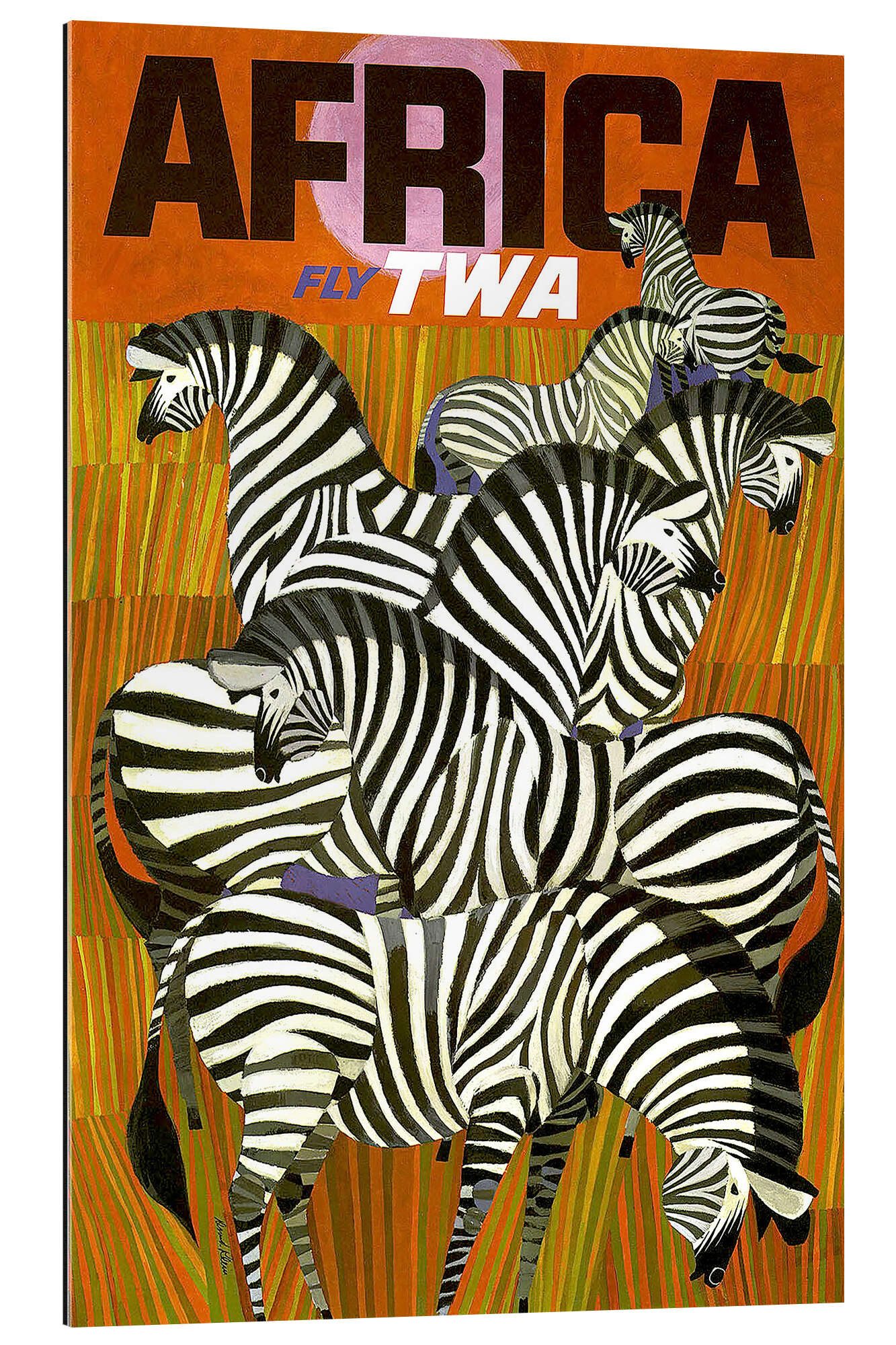 Posterlounge Wandbild Africa Fly TWA, Vintage Travel Collection, erhältlich als Poster, Leinwandbild, Wandsticker oder Acrylglasbild