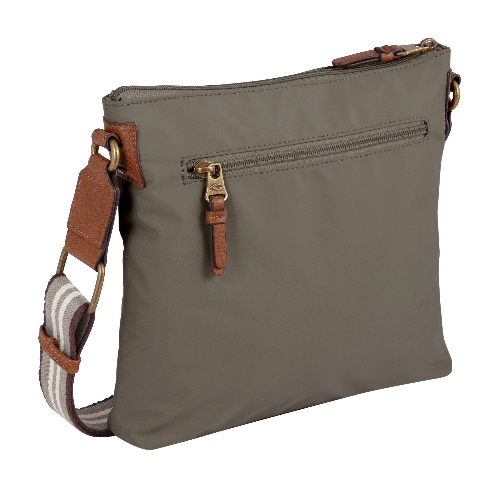 camel active Umhängetasche Bari, aus hochwertigem matten Nylon mit gestreiftem Gewebeband