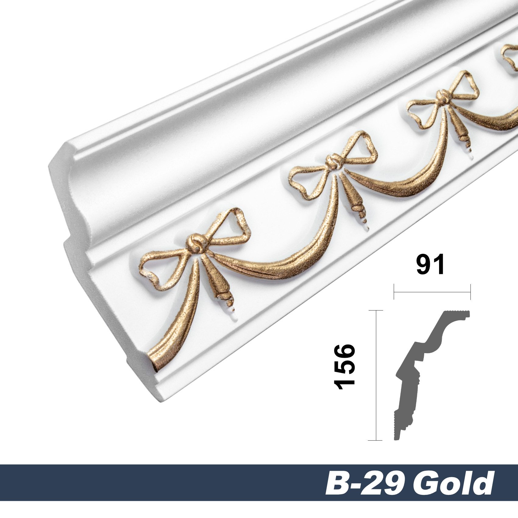 marbet design Stuckleiste B-29 gold, 2 günstig online kaufen