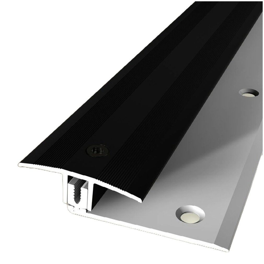PROVISTON Übergangsprofil Aluminium, 37 x 1000 mm, Schwarz, Übergangsschiene Bodenprofil