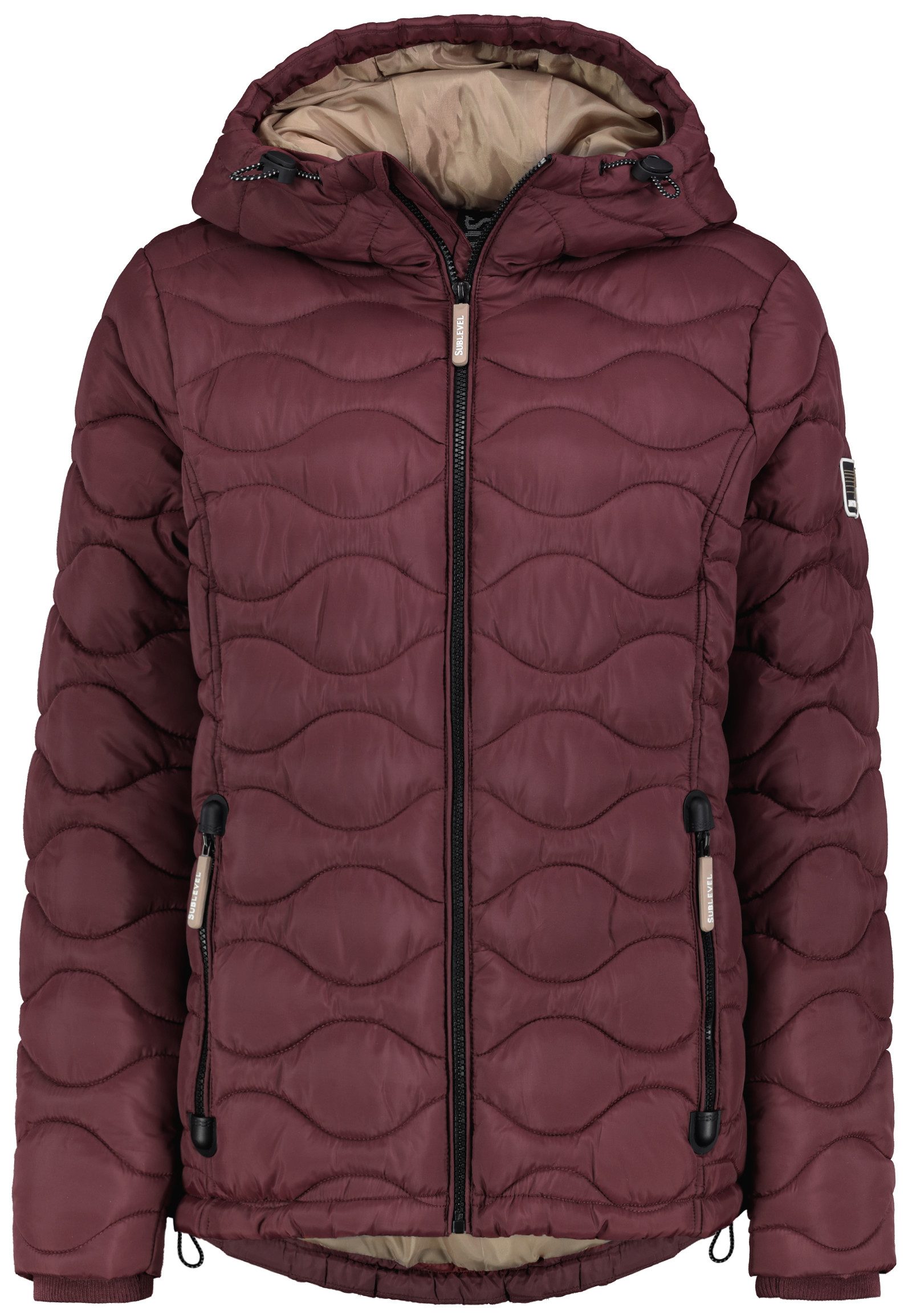Steppjacke Damen mit Kapuze gefütterte Winter Jacke