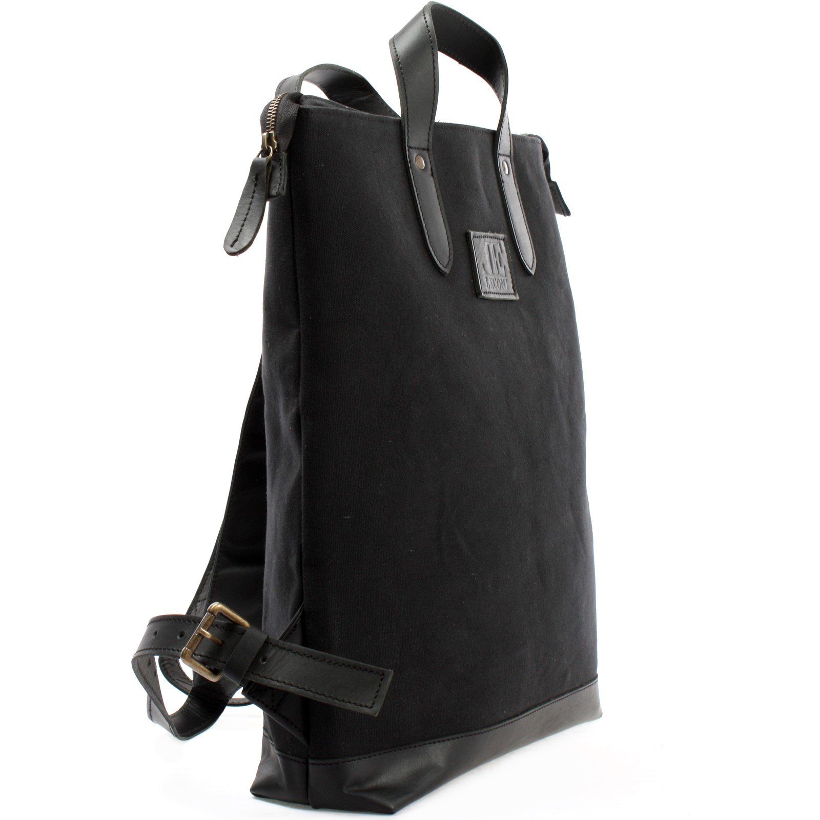 LECONI Freizeitrucksack Rucksack Damen Herren DIN A4 Canvas + Leder LE1021