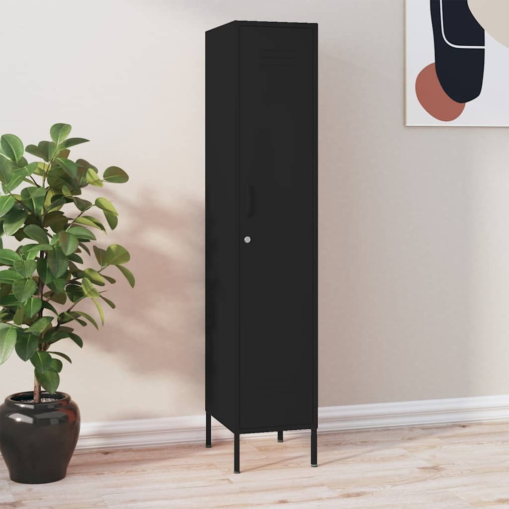 vidaXL Fächerschrank Schließfachschrank Schwarz 35x46x180 cm Stahl (1-St)