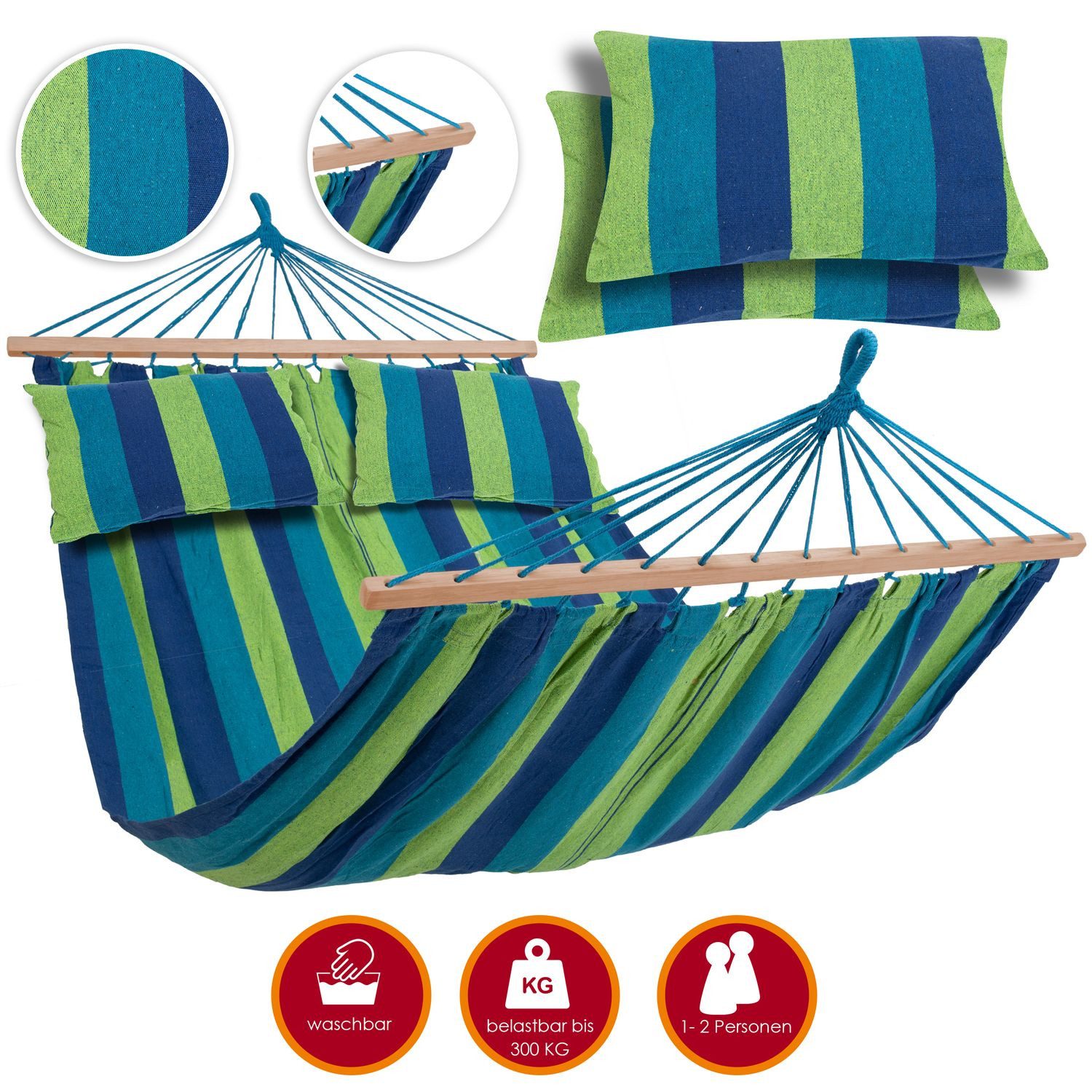 KESSER Hängematte, Hängematte mit Kissen, Liegefläche 240 150 cm max. 300kg