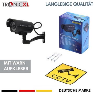 TronicXL 4x Dummy Kamera schwarz Attrappe Aussenbereich Kameraattrappe Fake Überwachungskamera Attrappe (Innenbereich, Außenbereich, Set, 4-tlg., blinkende LED I Außenbereich Outdoor Aussen)