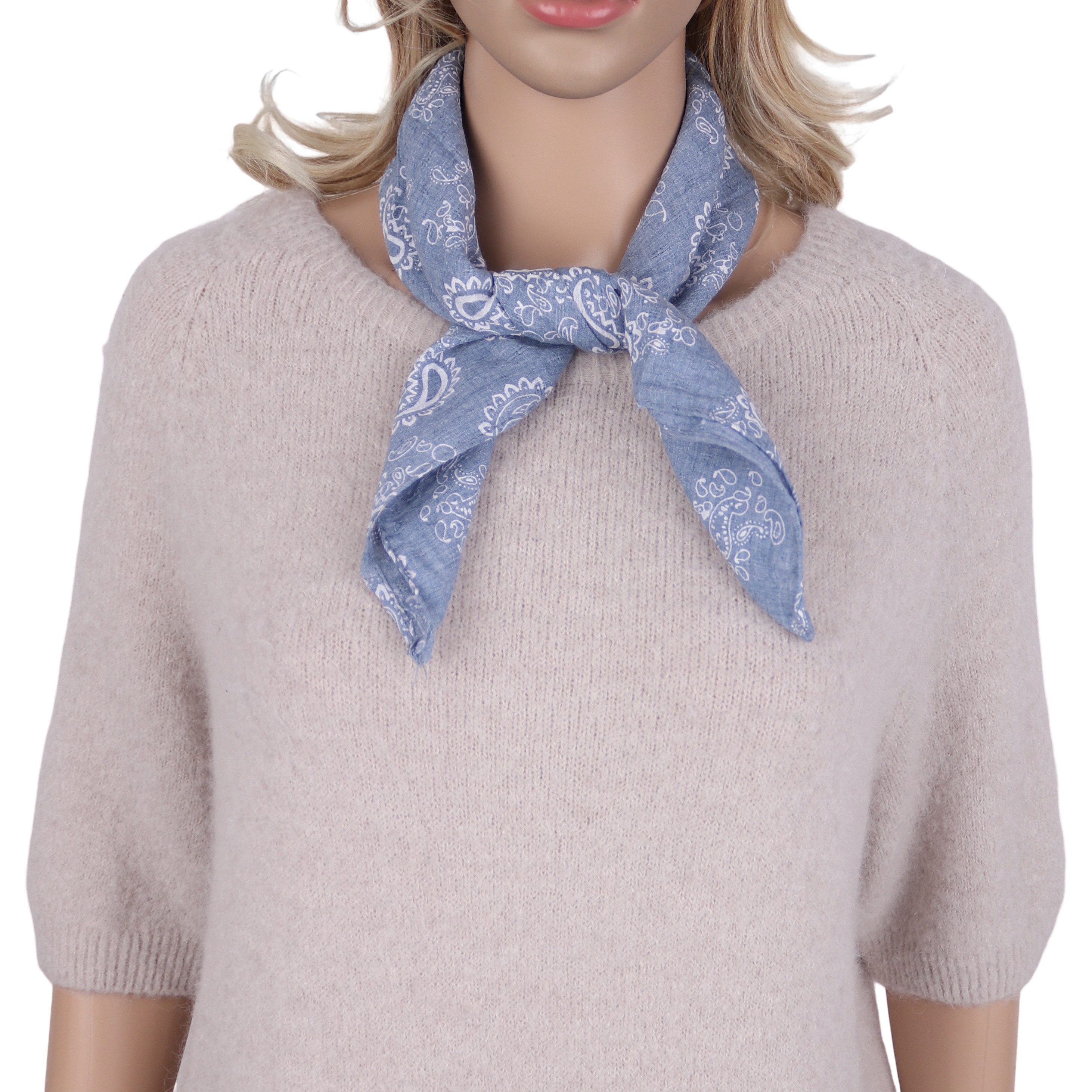 MIRROSI Nickituch ierecktuch ca. 60 × 60 cm, wunderschönes Paisley-Muster, Damen Halstuch ideal für Frühling, Sommer oder Herbst