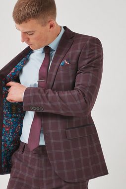 Next Baukastensakko Karierter Anzug mit Besatz: Skinny Fit Sakko (1-tlg)