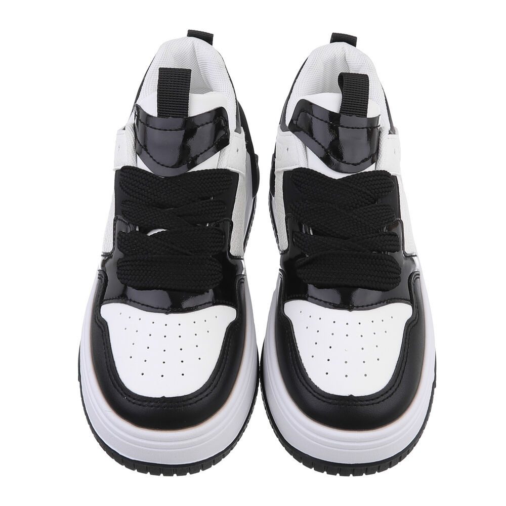 Ital-Design Damen Low-Top Freizeit Sneaker (88828467) Keilabsatz/Wedge Sneakers Low in Weiß