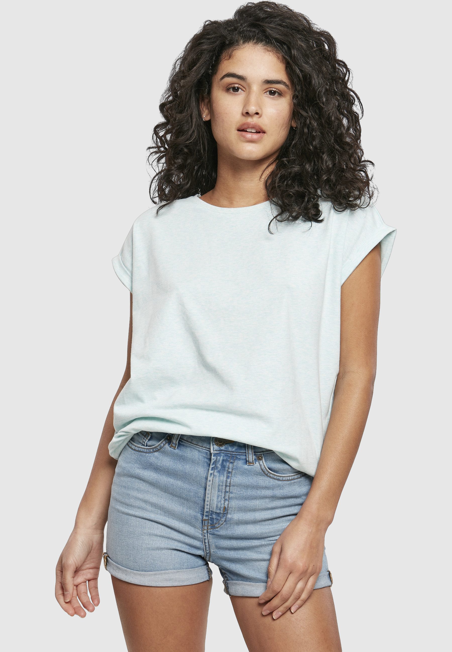 URBAN CLASSICS Kurzarmshirt Urban Classics Damen Ladies Color Melange Extended Shoulder Tee (1-tlg)