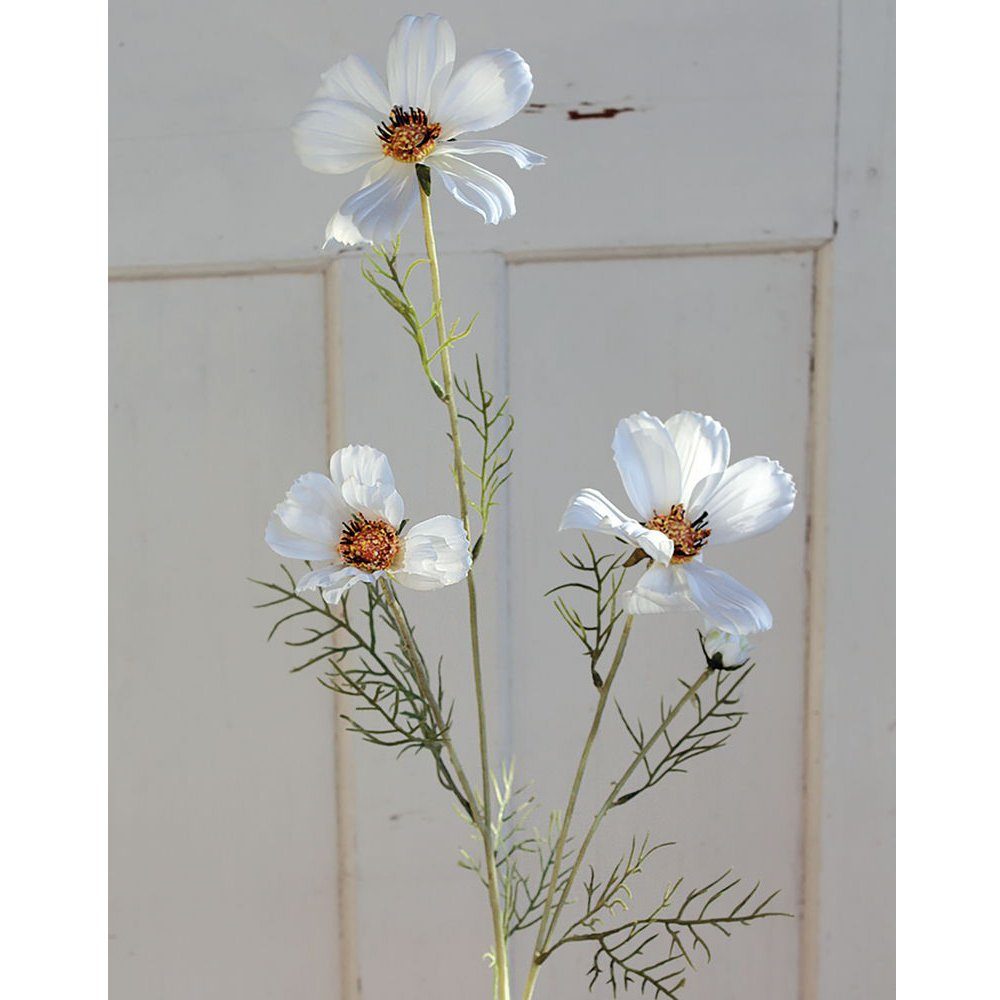 Kunstblume Schmuckkörbchen Kunstblume Cosmea Blütenstiel 95 cm 1 Stk weiß Cosmea, matches21 HOME & HOBBY, Höhe 95 cm