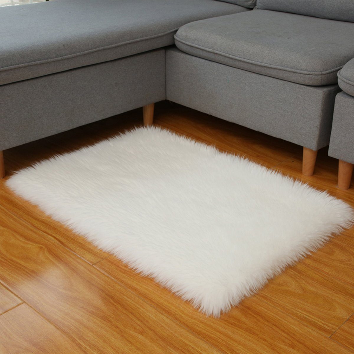 Sunicol Hochflor-Teppich Shaggy Langflor Teppiche, Flauschige Sofamatte, Waschbar, Rutschfest, Weich Schafsfell-Teppiche für Wohnzimmer, Schlafzimmer, Kinderzimmer