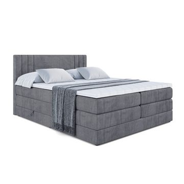 ALTDECOR Boxspringbett IDRIKO KING (Multipocket-Matratze H4 und H3 Matratze Bonellfederung Topper Kopfteil)