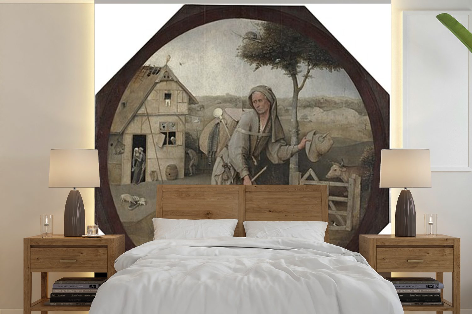 Bosch, Vinyl - Schlafzimmer, bedruckt, oder MuchoWow Gemälde Hausierer von Fototapete St), Der Hieronymus Wohnzimmer Tapete für Wandtapete (5 Matt,