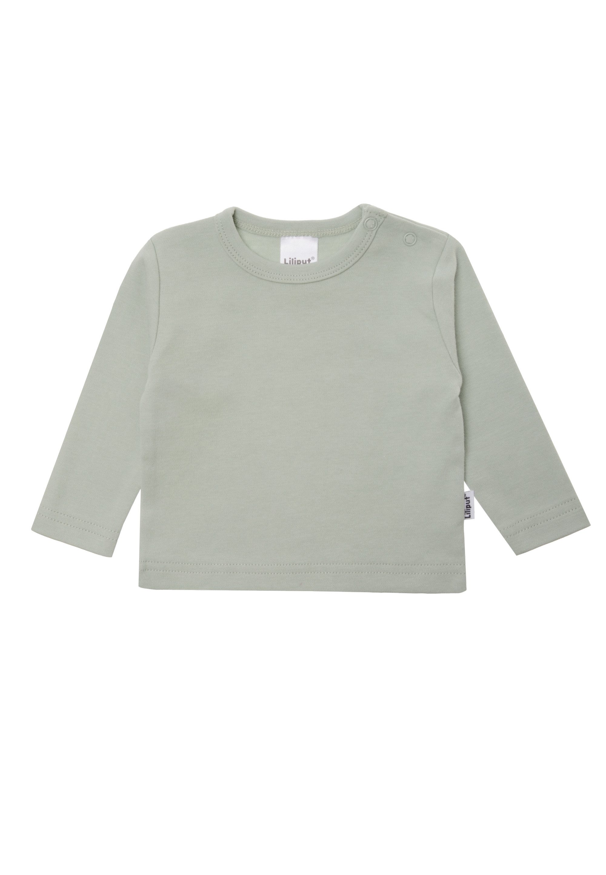 Liliput Langarmshirt weiß, schilf und rosé mit Druckknöpfen auf der Schulter