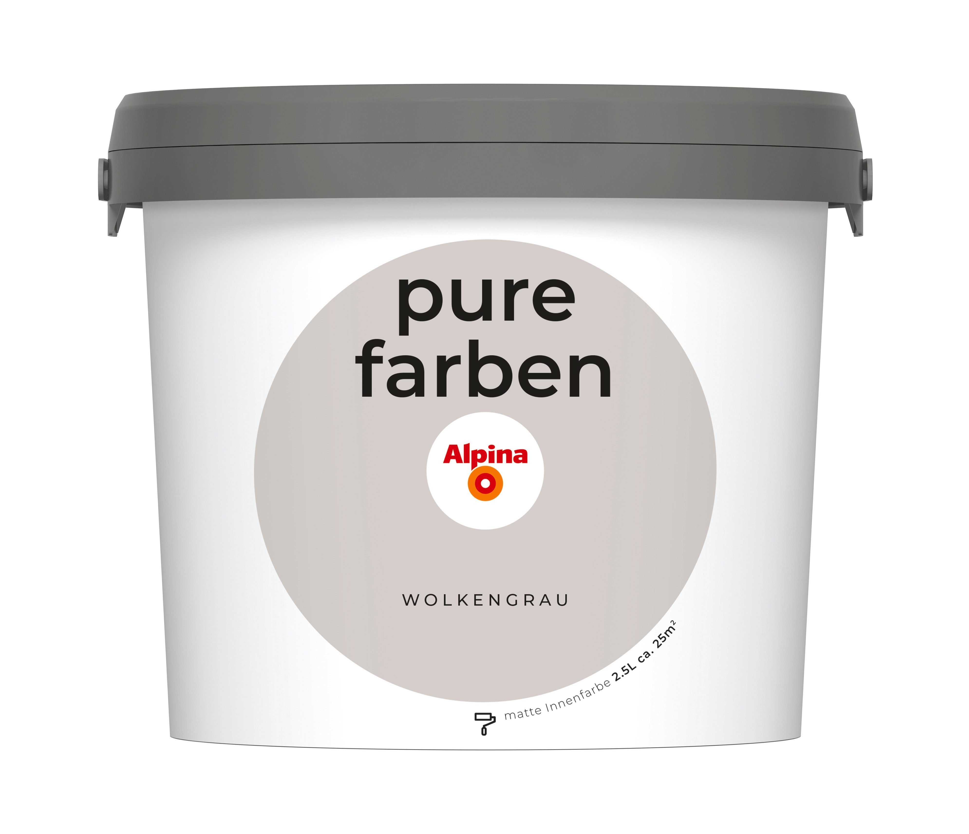 Wandfarbe Alpina pure farben - Grautöne