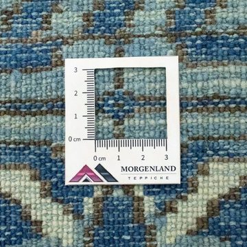 Wollteppich Designer Teppich handgeknüpft blau, morgenland, rechteckig, Höhe: 7 mm, handgeknüpft