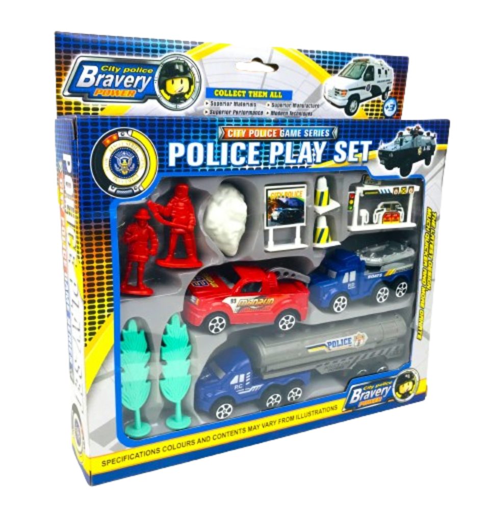 Heinemann Spiel Polizeifahrzeugset, 24,5 x 24,5 x 4,5cm