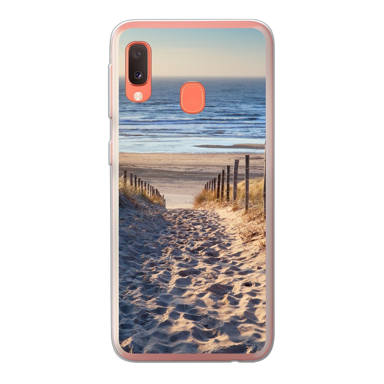 MuchoWow Handyhülle für Samsung Galaxy A20e Strand - Meer - Niederlande - Dünen - Sonne, Smartphone-Bumper, Print, Handy Schutzhülle Dünn