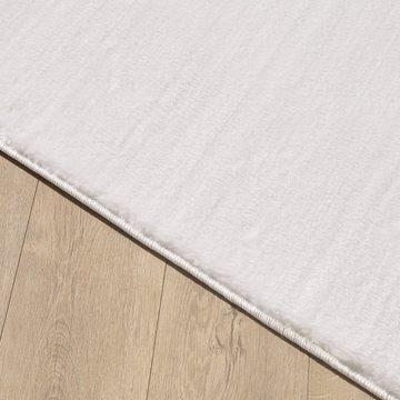Teppich Unicolor - Einfarbig, HomebyHome, Rund, Höhe: 25 mm, Teppich Rund Shaggy Wohnzimmer Einfarbig Plüsch Versch. Größen Farben