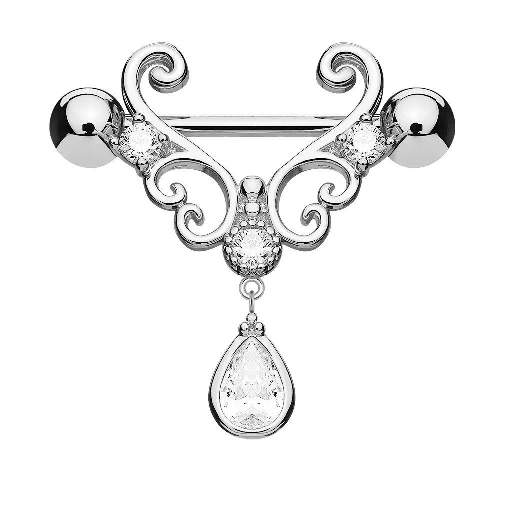Taffstyle Intimpiercing Intim Brustpiercing Schild Tribal Tropfen Kristall, günstig online kaufen