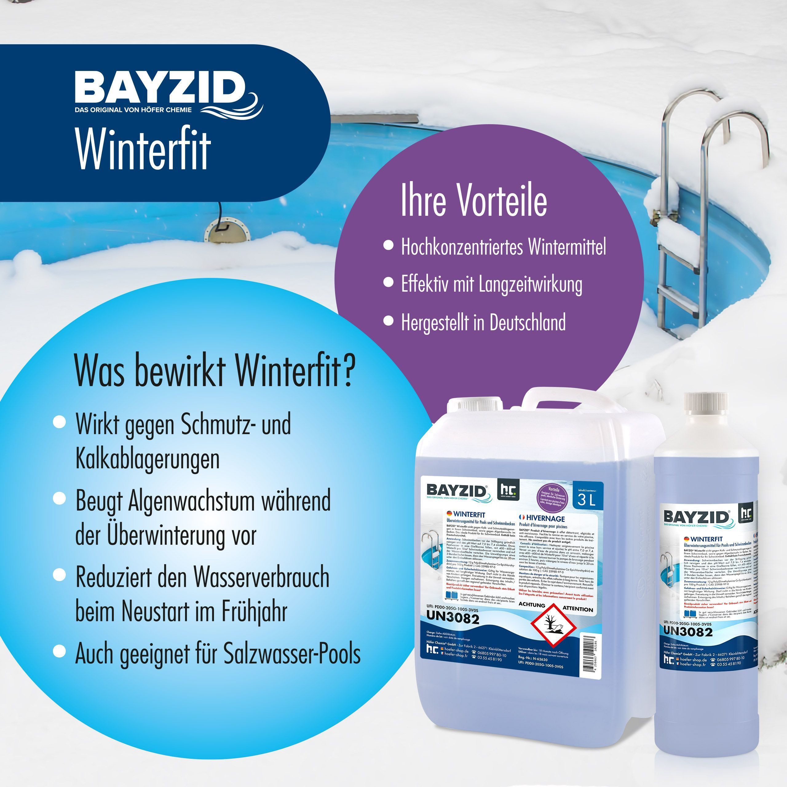 Höfer Chemie GmbH Poolpflege 3 L BAYZID® Winterfit Überwinterungsmittel