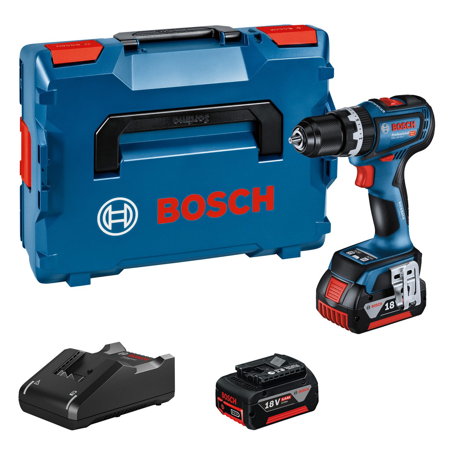 Bosch Professional Akku-Schlagbohrschrauber GSB 18V-90 C, inkl. 2x 4 Ah Akk günstig online kaufen
