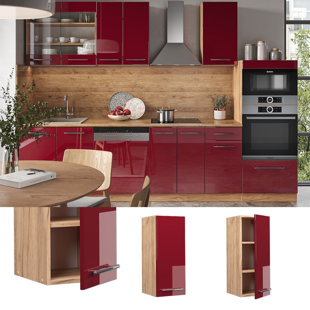 Vicco Hängeschrank Fame-Line, Bordeaux Hochglanz/Goldkraft Eiche, günstig online kaufen
