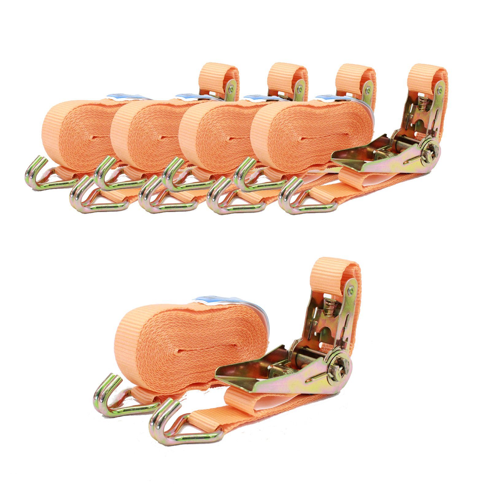 Spanngurt 5x Profi Ratschen Spanngurt Spanngurte Zurrgurt 2-tlg 6m 0,8t 0,8to