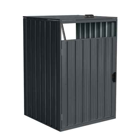 HOME DELUXE Garten-Geräteschrank Mülltonnenbox CUBO 240L Fassungsvermögen, BxT: 80x80 cm, (1 St), Erweiterung wählbar, Gartenbox, Mülltonnenverkleidung