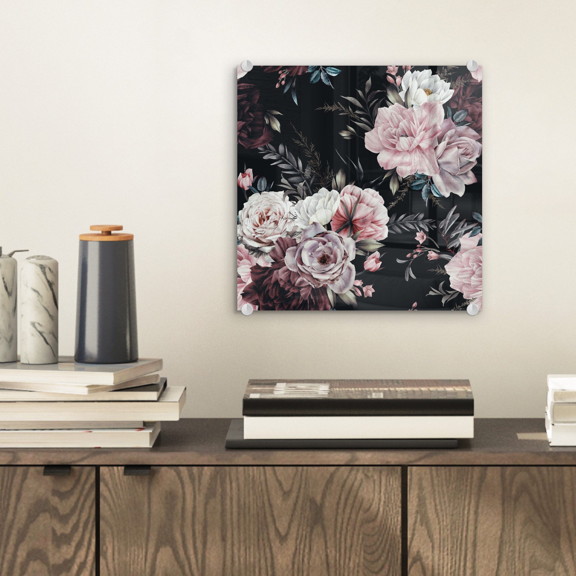 MuchoWow Acrylglasbild Vintage - Rosen - günstig online kaufen