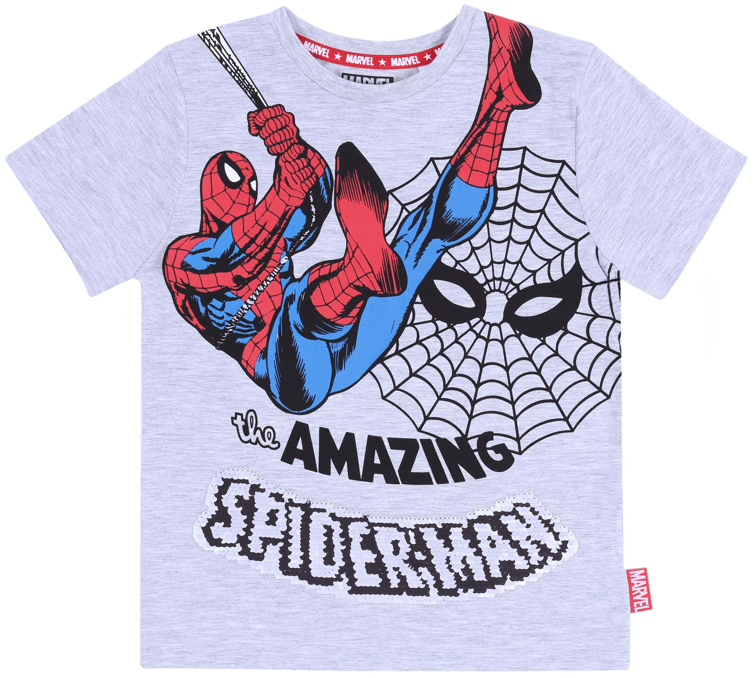 Sarcia.eu Kurzarmbluse Graues T-Shirt, Spiderman MARVEL T-Shirt 7-8 Jahre