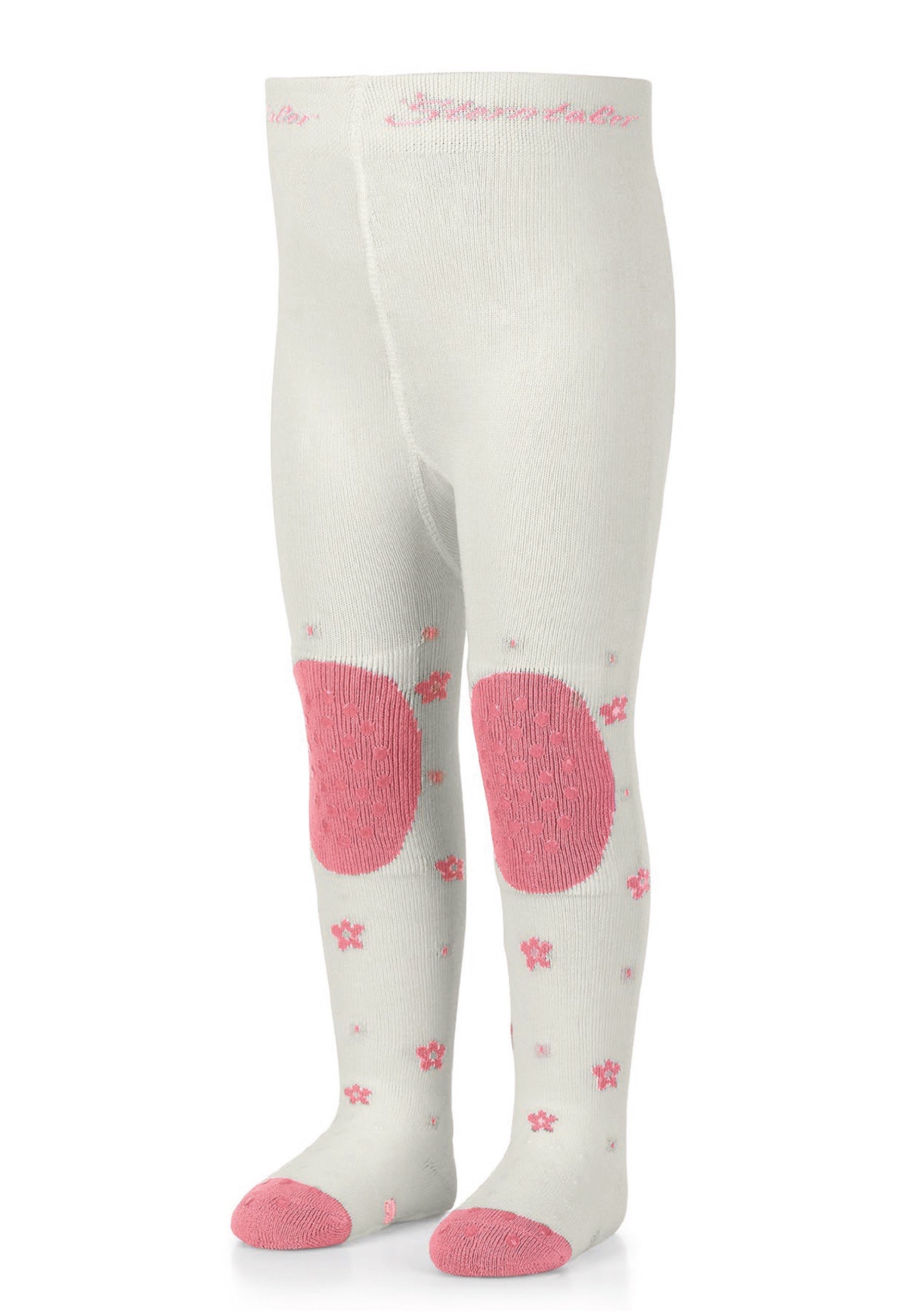Sterntaler® Strumpfhose Krabbelstrumpfhose Mabel (1 St) Strumpfhose mit Blumen- u. Maus-Motiv, ABS-Noppen & Frottee-Polsterung