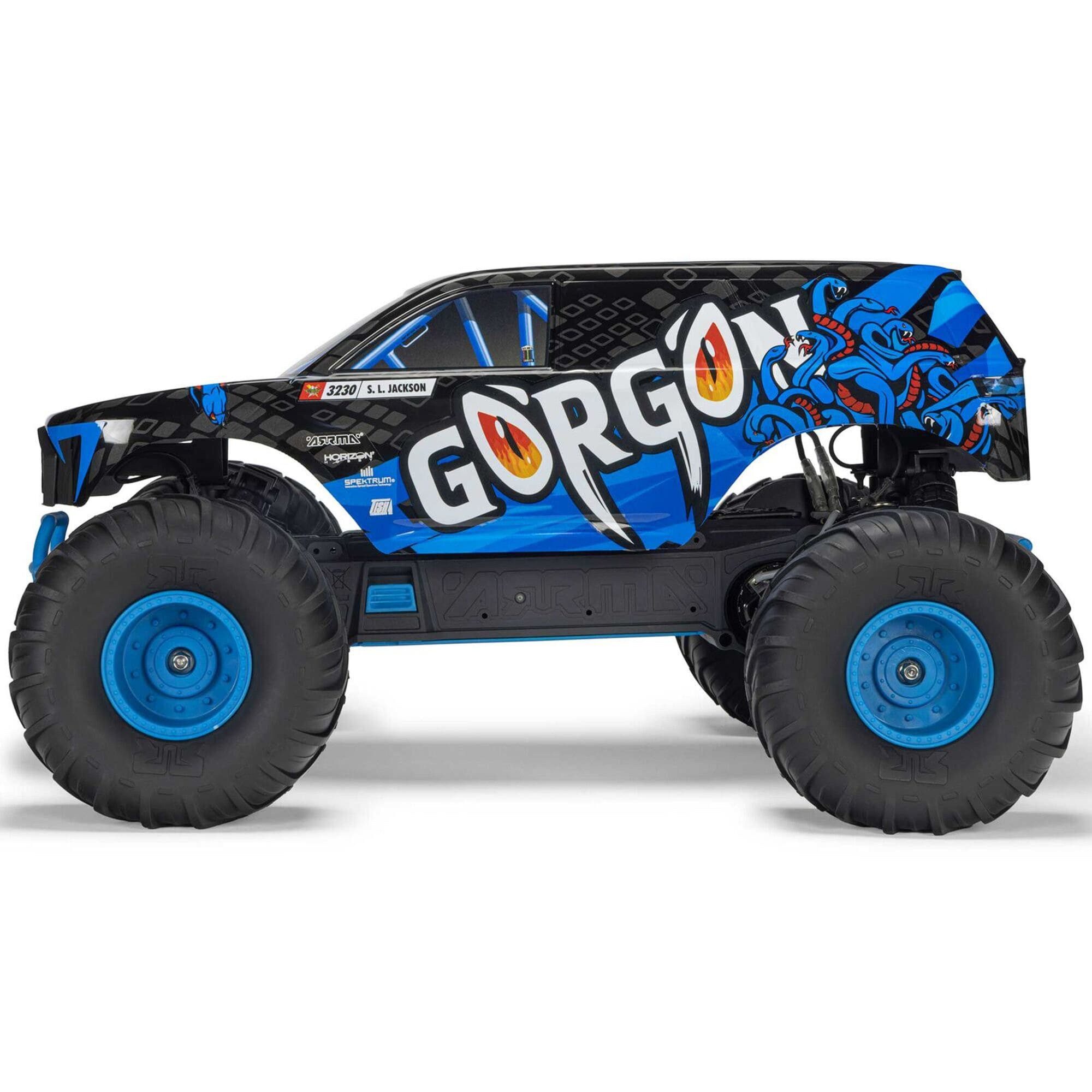 Arrma RC-Buggy Arrma Gorgon 4x2 Mega 550 Monstertruck Blau RTR 1:10 mit Akku, Lader