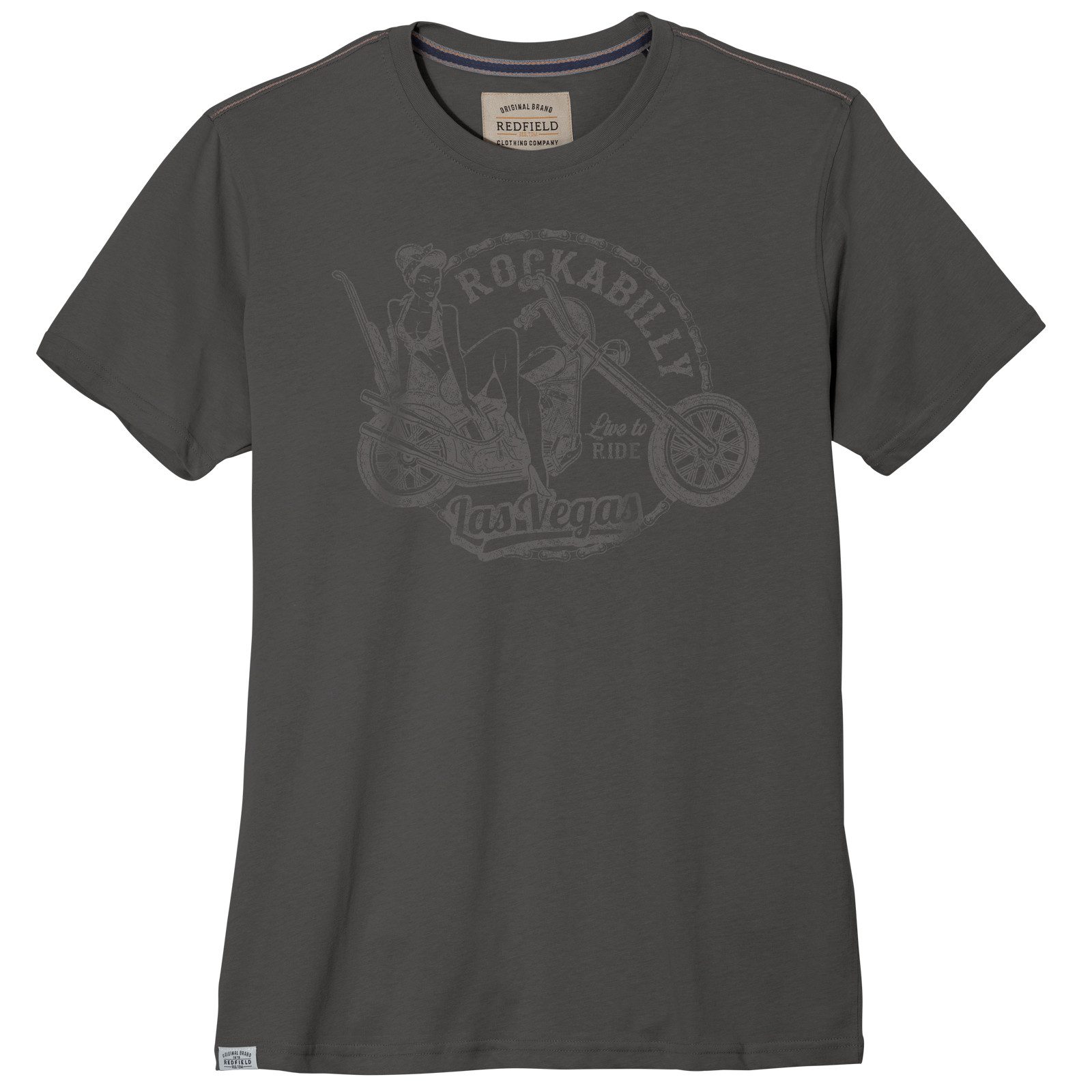 redfield Print-Shirt Redfield XXL T-Shirt Print Rockabilly anthrazit