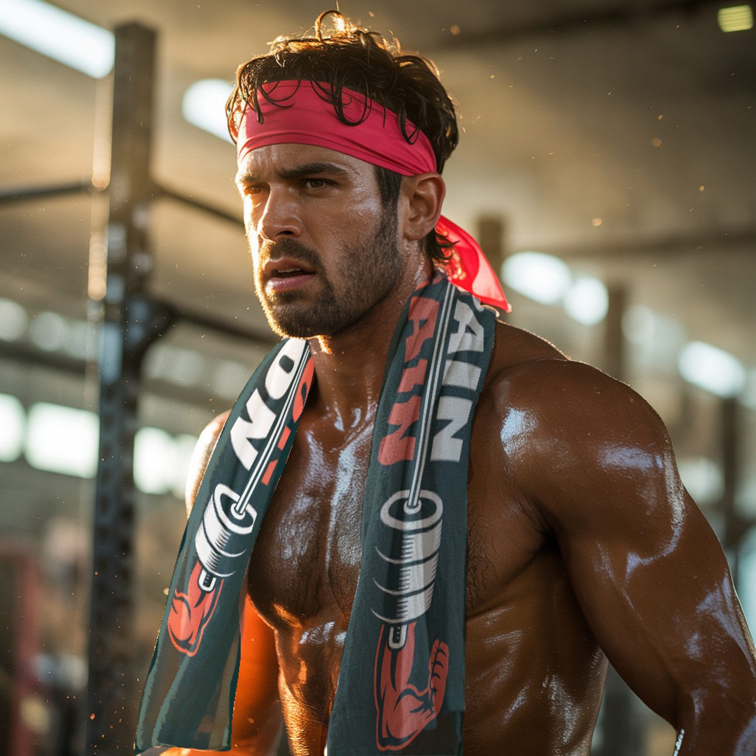 speecheese Sporthandtuch No Pain No Gain Eishandtuch XL mit Hantel Grafik günstig online kaufen