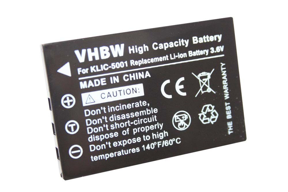 vhbw passend für Kodak EasyShare Z730, DX3600, DX6490, DX7440, DX7590, Kamera-Akku 1600 mAh