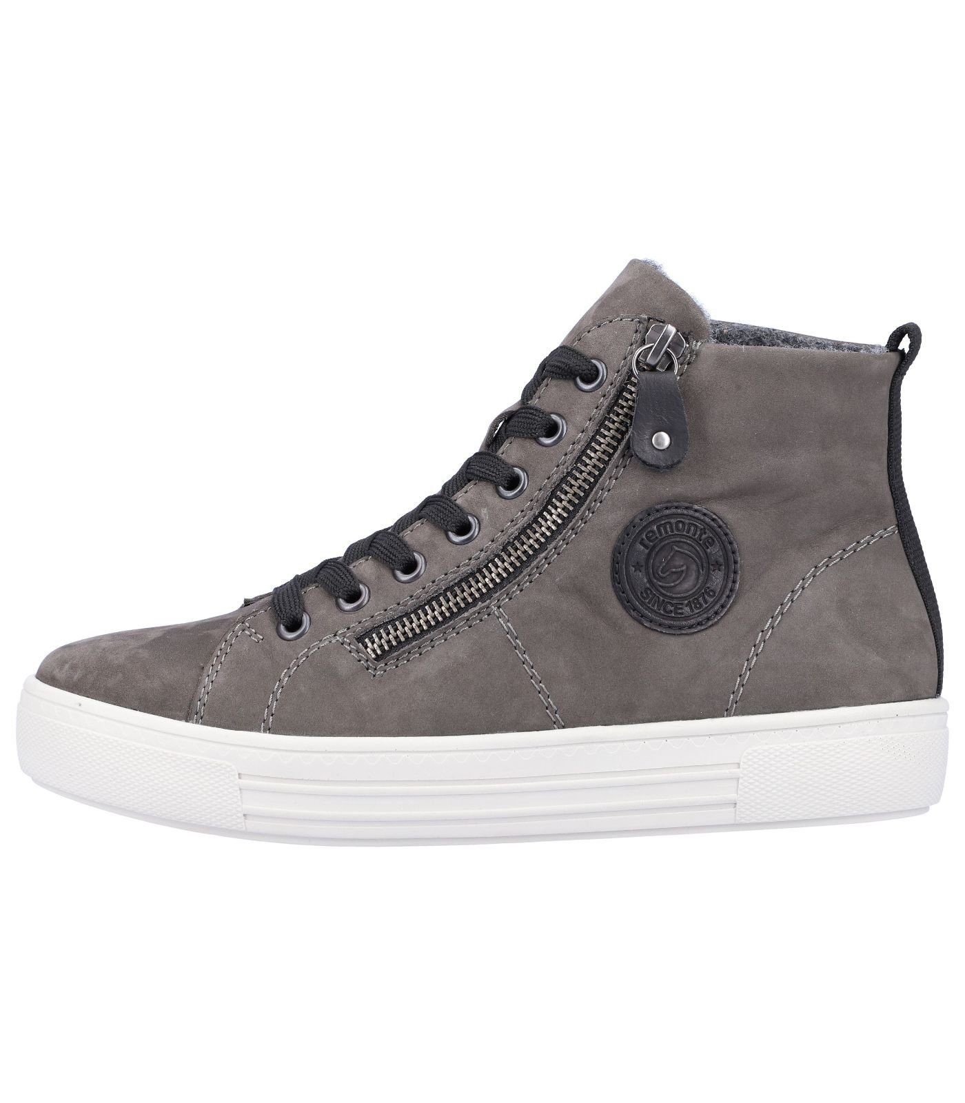 Leder Grau Sneaker Sneaker Remonte Schwarz