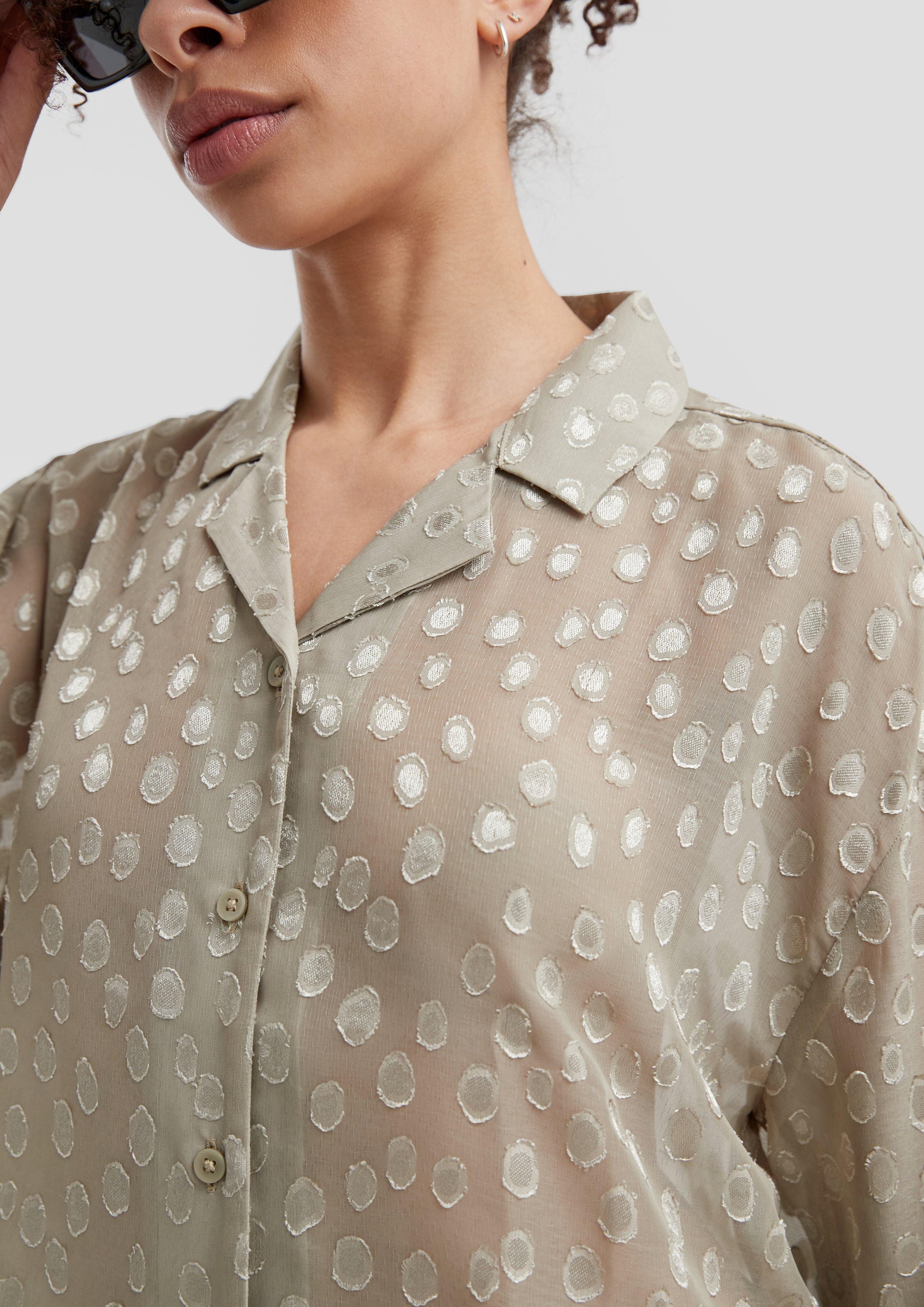 QS Kurzarmbluse Verkürzte leicht transparente Bluse günstig online kaufen