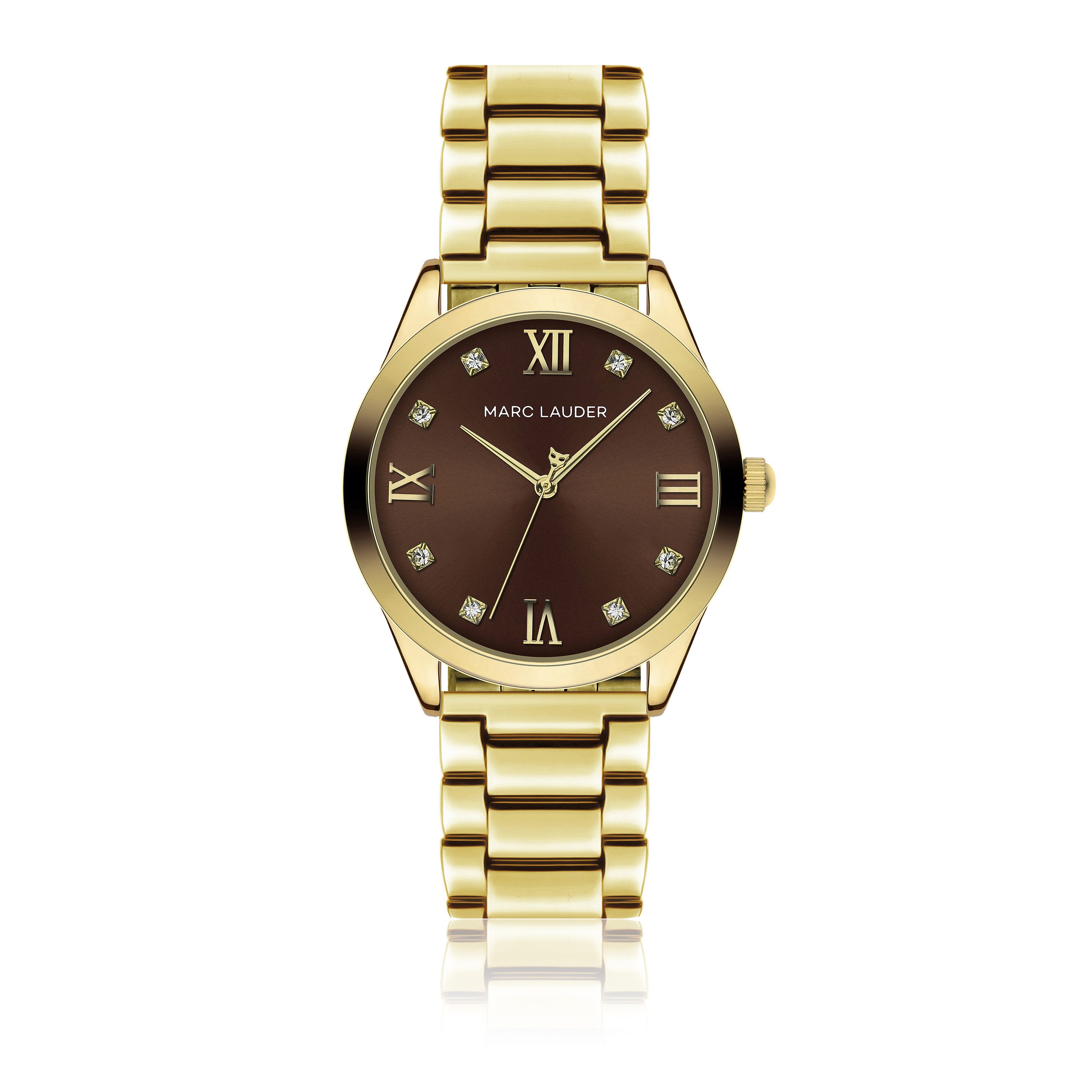 MARC LAUDER Quarzuhr ME7-B078G Marrakech Brown sunray Link Stainless steel