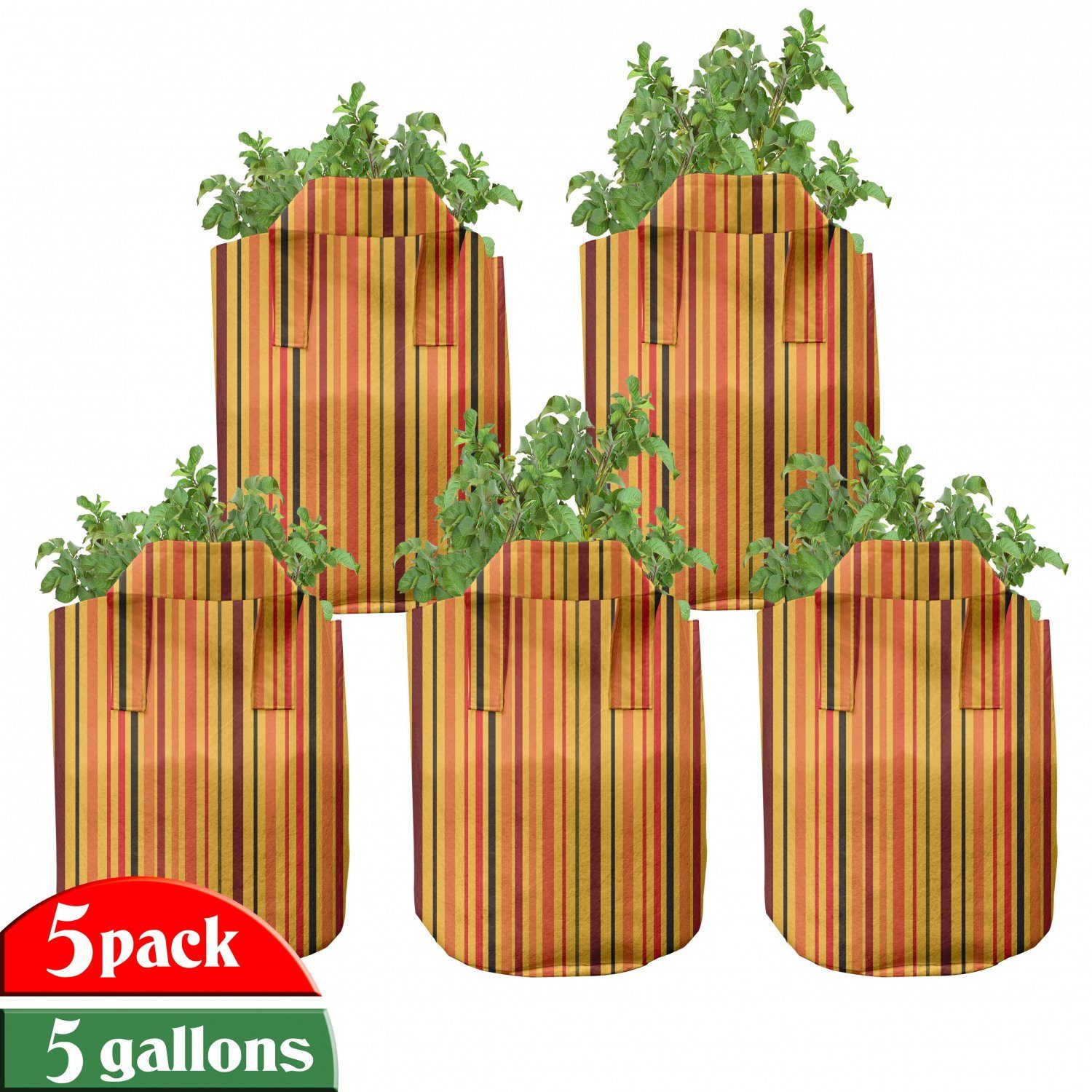 Abakuhaus Pflanzkübel hochleistungsfähig Stofftöpfe mit Griffen für Pflanzen, Abstrakt Vibrant Vertikale Linien | Pflanzkübel