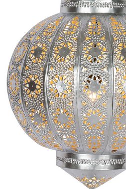 Marrakesch Orient & Mediterran Interior Deckenleuchte Orientalische Lampe Pendelleuchte Afetar Silber 42cm