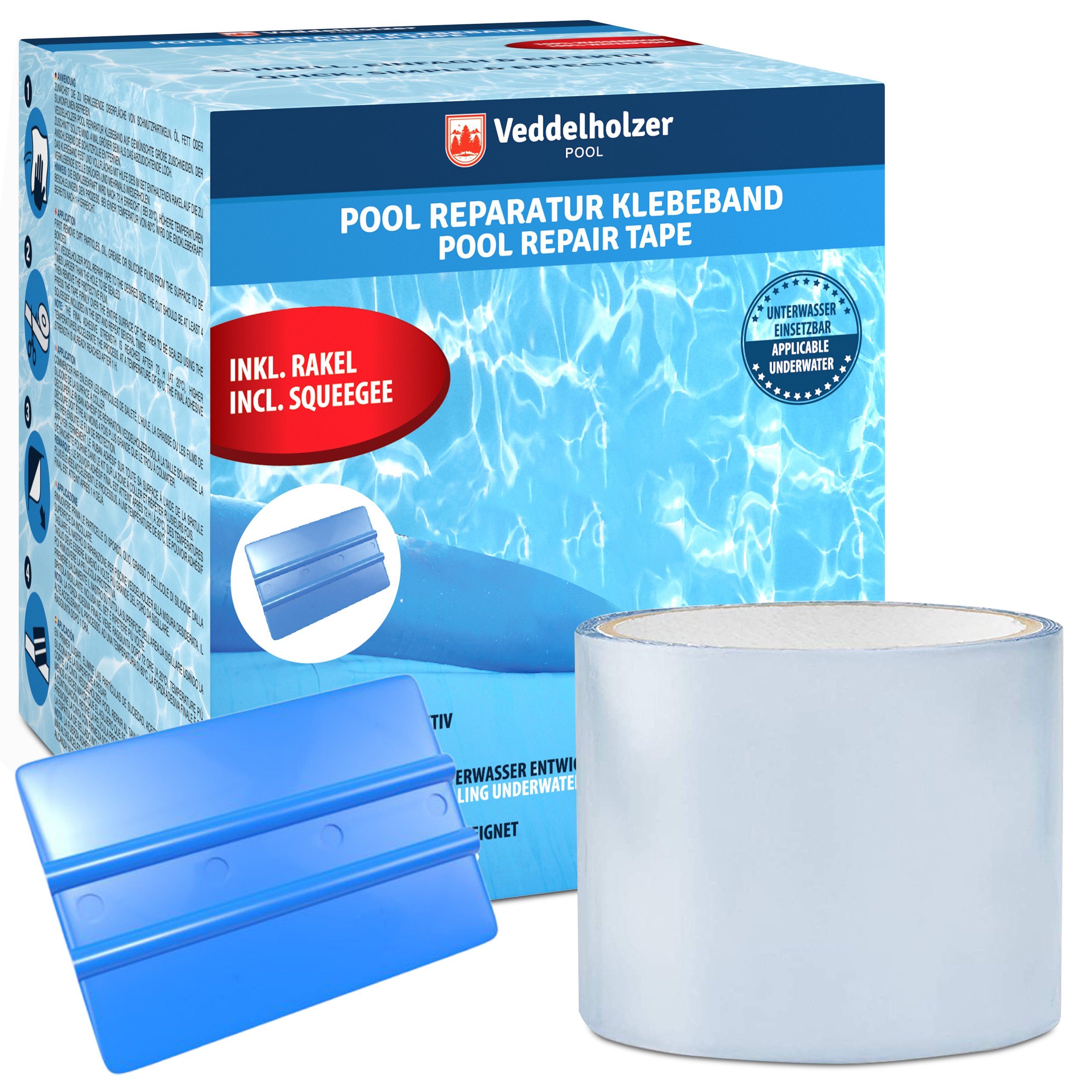 Veddelholzer Garten Klebeband Reparaturset wasserdichtes Unterwasser Klebeband Pool zum Abdichten